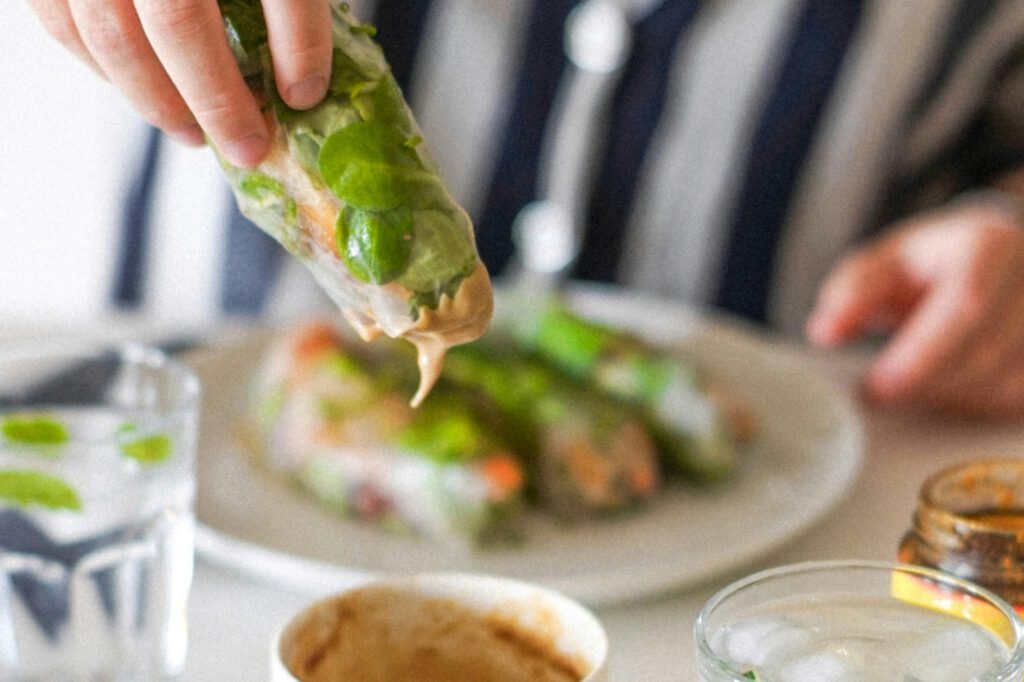 Goi Cuon spring rolls with shrimp, vegetables, and rice paper