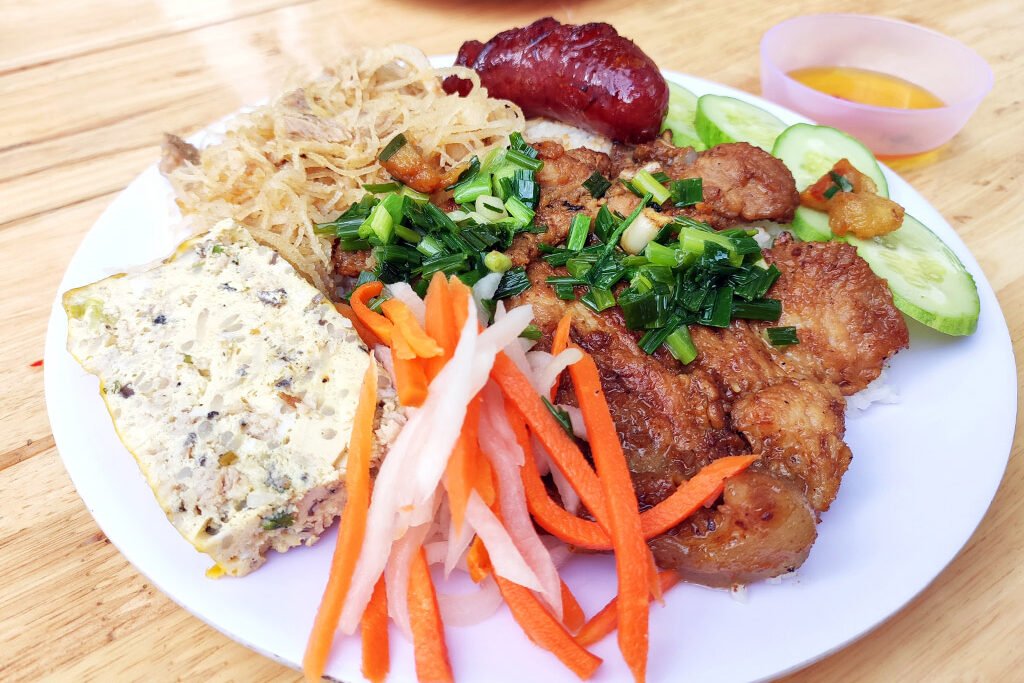 Com Tam rice with grilled pork and vegetables