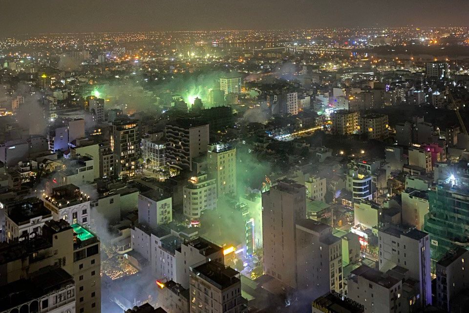 New Year fireworks over the Han River in Da Nang