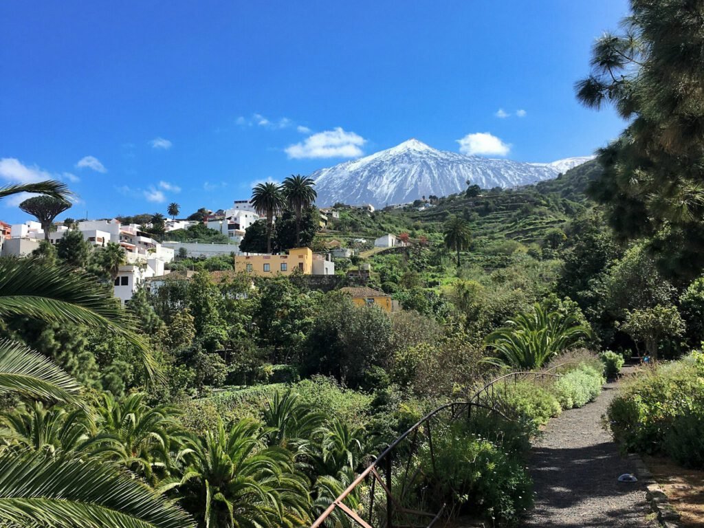 Mount Teide and green hills of Tenerife, Canary Islands