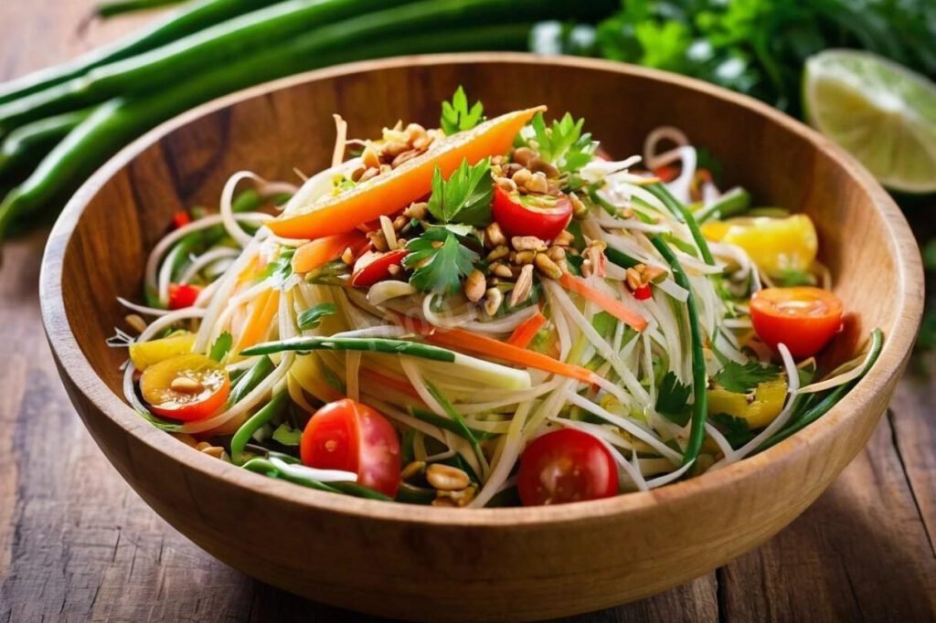 Som Tam – spicy green papaya salad from Thailand
